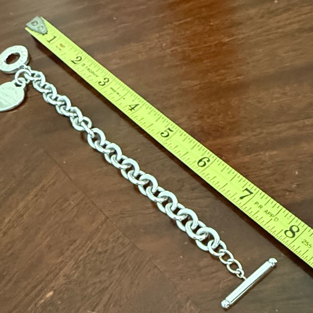 8” Tiffany & Co. Please Return To Tiffany Heart Tag Toggle Bracelet - Picture 8 of 8
